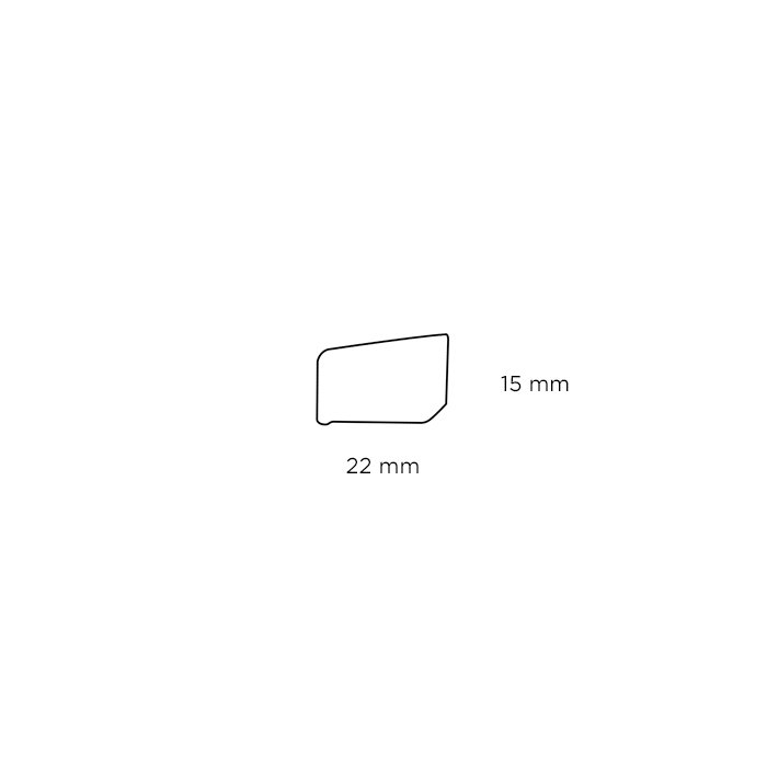 Vaskelist plast hvit – 15 x 22 x 3000 mm
